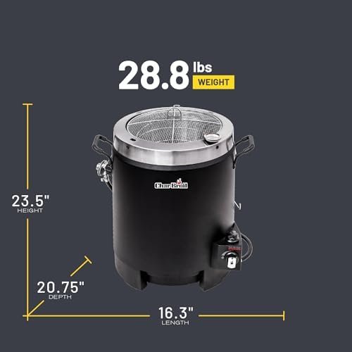 Propane Gas Stainless Steel Oil-Less Turkey Fryer, Black