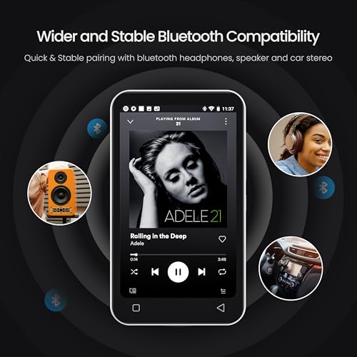 TIMMKOO 80GB Kids MP3 Player with Bluetooth, Parental Controls, Pre-Installed Spotify, Spotify Kids, Audible, 4