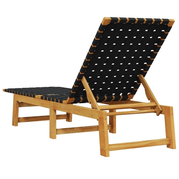 vidaXL Sun Lounger Reclining Patio Furniture Solid Wood Acacia and Fabric