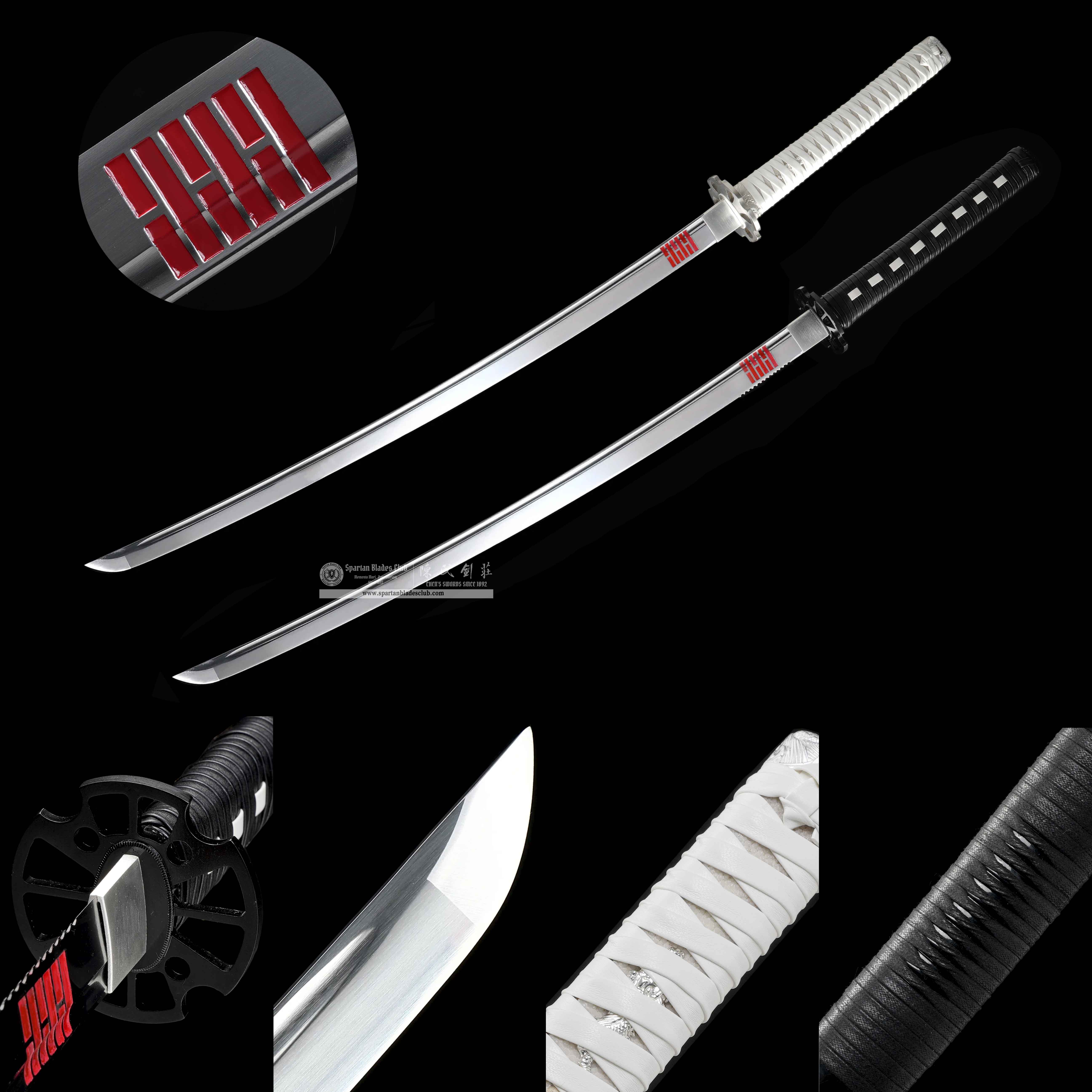 HY143 | G.I.Joe | Snake Eyes | Storm Shdow | T10 Steel | Katana | Black&White | Battle-Ready | Full-tang | Spartan Blades Club | CHEN'S SWORDS 1892 - Spartan Blades Club - 陳氏劍莊1892