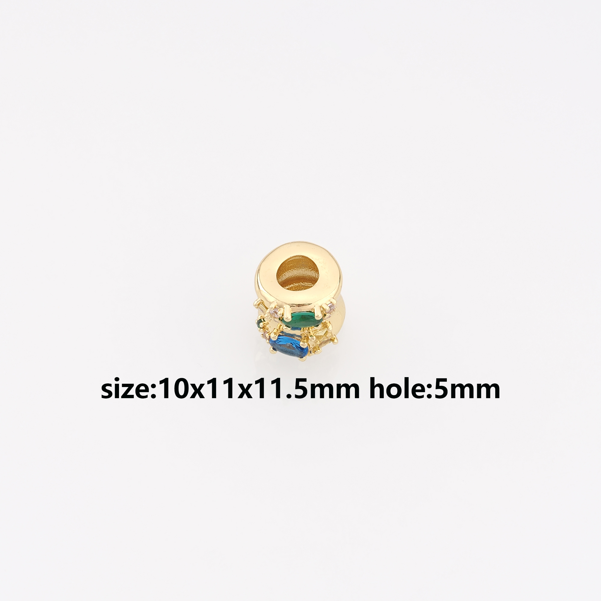 18K Gold Filled Cylinder Spacer Beads,CZ Micro Pave Barrel Beads for Bracelet Jewelry Necklace Making Supply