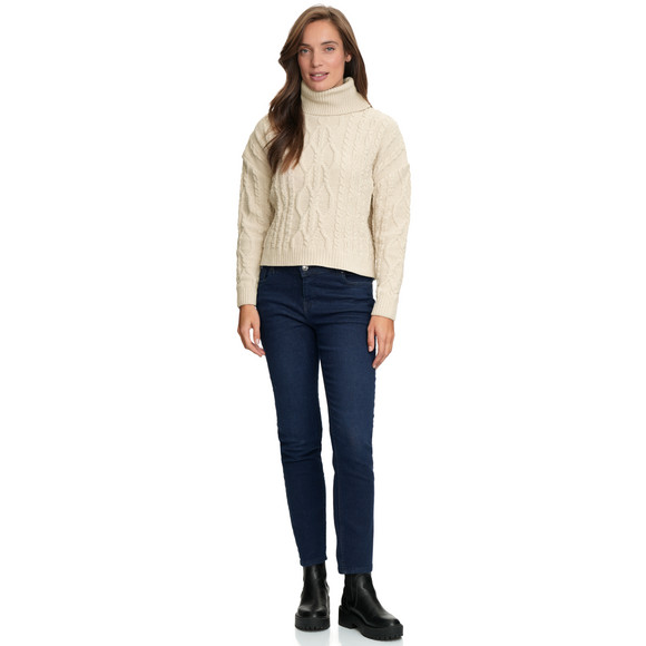 Gina Damen Strickpullover mit Rollkragen