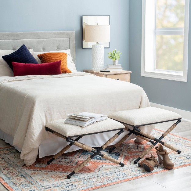 Ashburn Campaign Accent Stool Linon