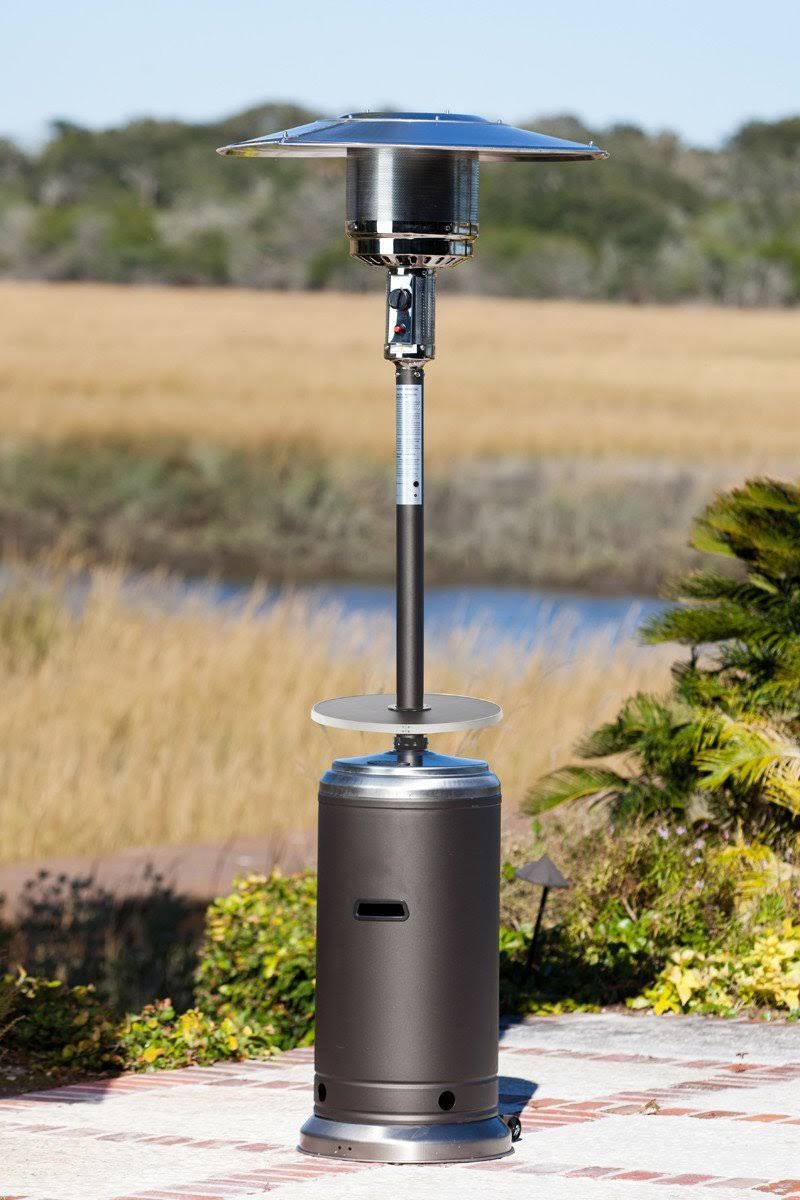 Fire Sense Standard Series Patio Heater with Adjustable Table, Bronze