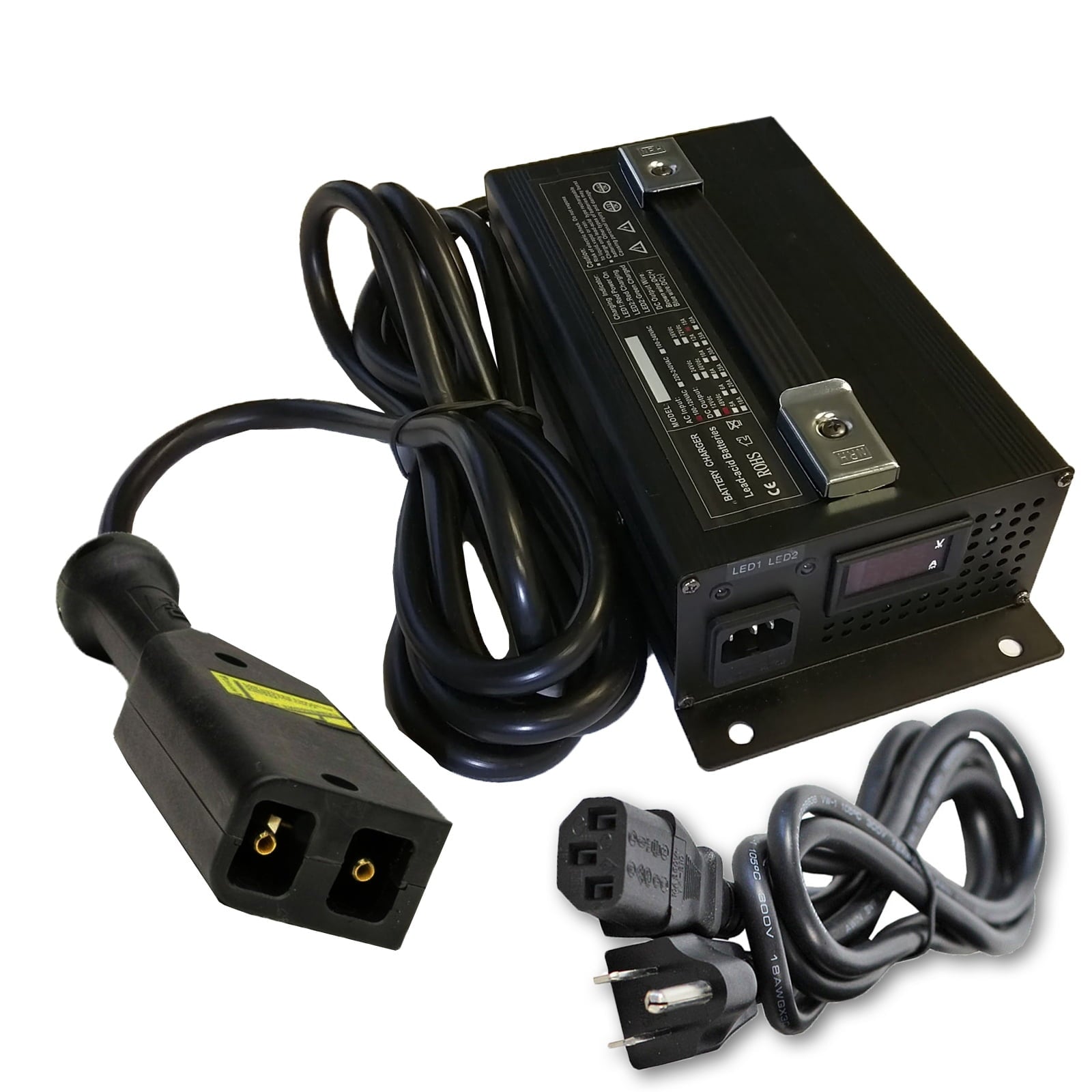 High Performance 36V 18 Amp Golf Cart Battery Charger EZGO TXT Medalist LED Display, 36 Volt Fast Charge