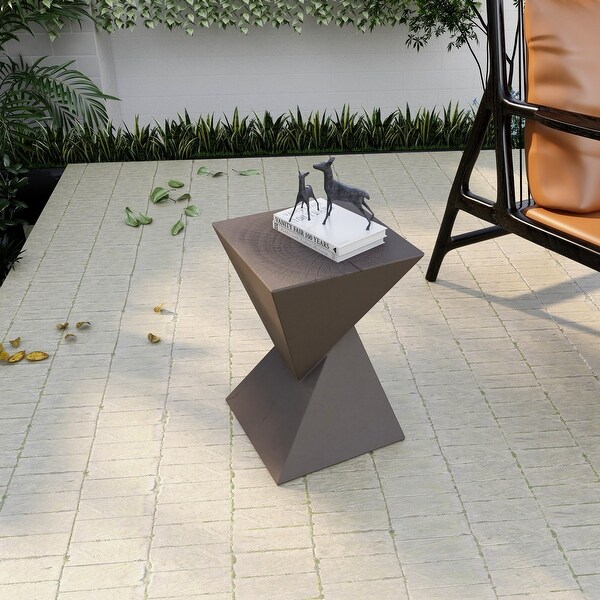 Modern Square Side Table in Fiberstone Glint Series by LeisureMod