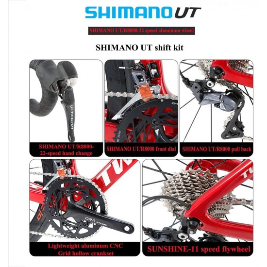 Bikes UT R8000 22 Speed Road Bike 700C Wheels Road Bicycle Double V Brake Bicycles
