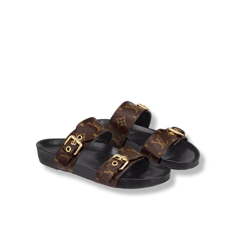 Louis Vuitton LV Bom Dia Flap Mule Leather Slide Sandals