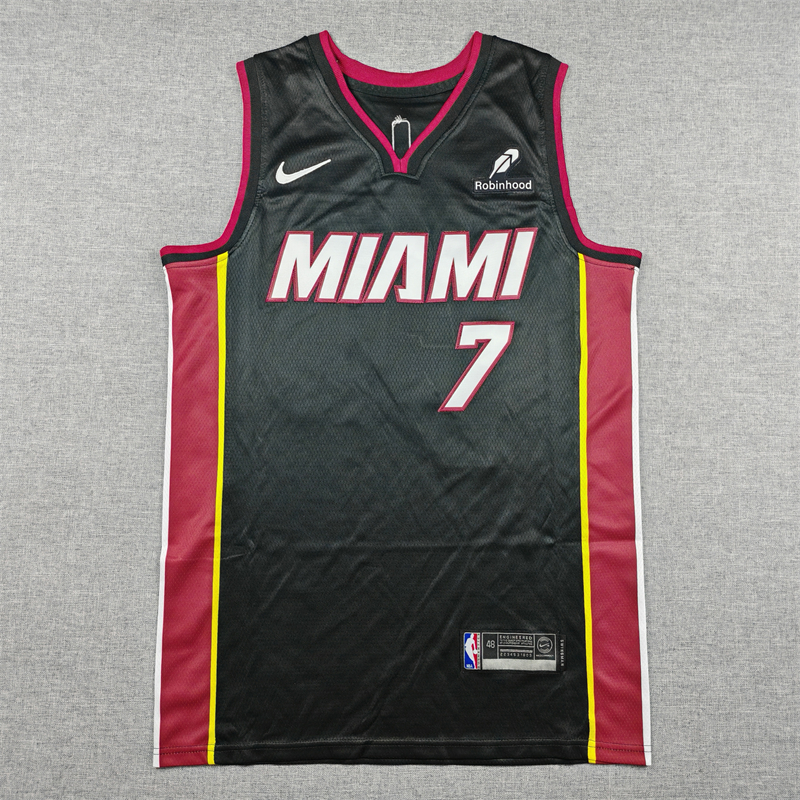 Men's Miami Heat Giannis Antetokounmpo #7 Black Swingman Jersey - Icon Edition
