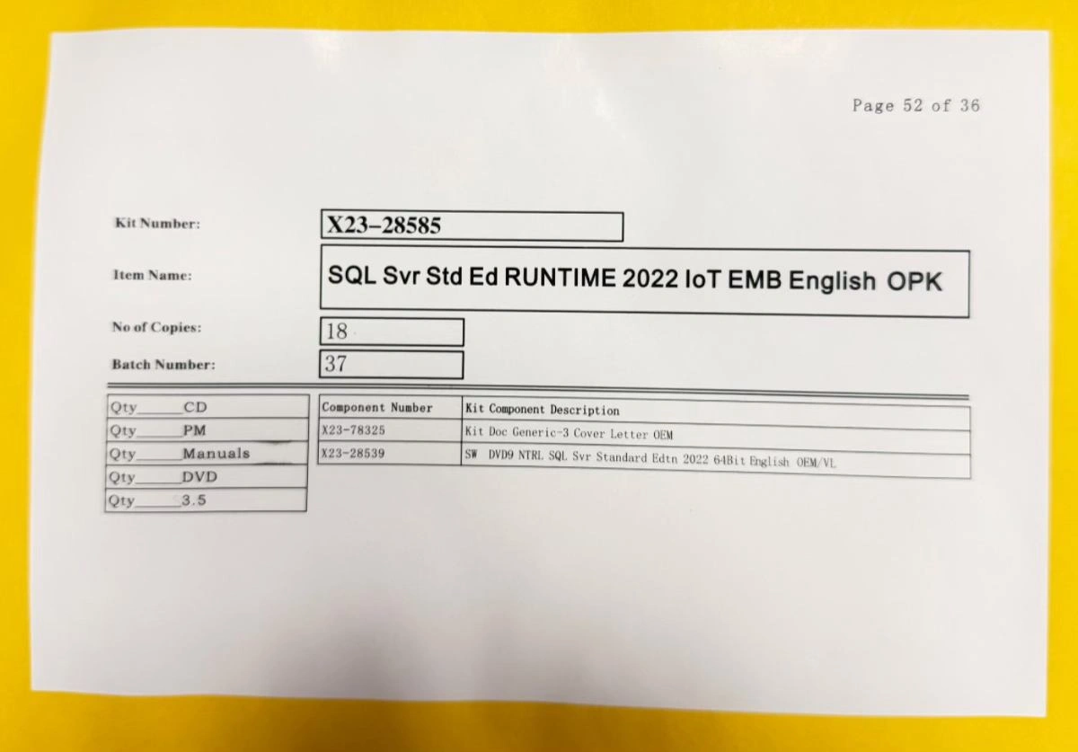 SQL Server 2022 Enterprise DVD Package
