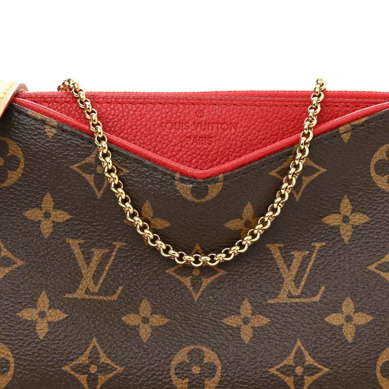 Louis Vuitton Monogram Pallas Clutch Shoulder Bag - Cherry