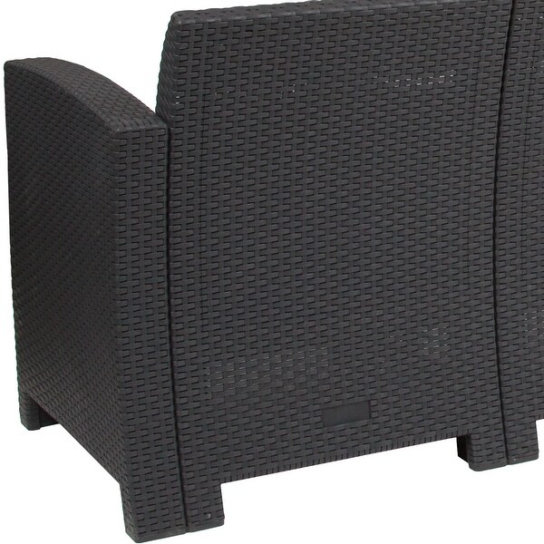 Faux Rattan Sofa with AllWeather Cushions