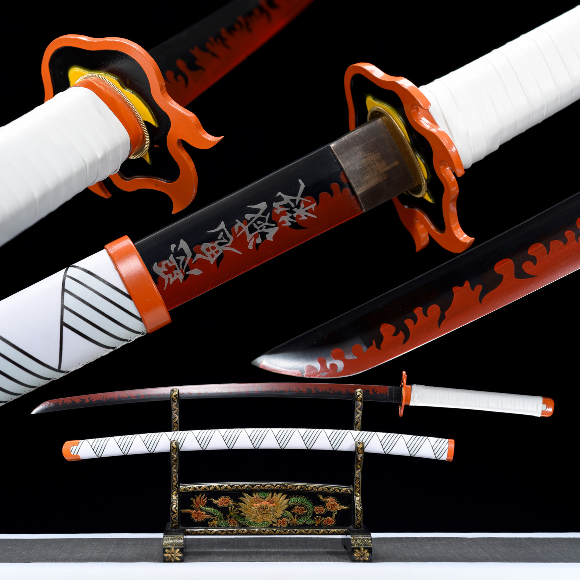 Rengoku Katana – High-Carbon Steel, Full Tang