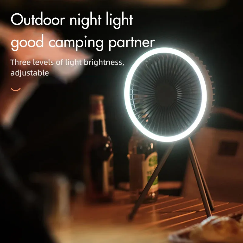 Multifunction USB Chargeable Desk Tripod Stand Air Cooling Fan with Night Light
