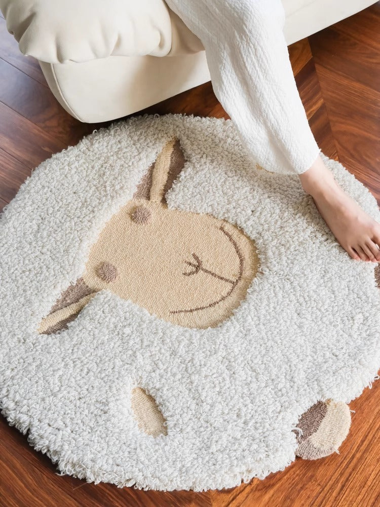 CP088 - Loew* Swiss Sheep Ball Series / Hand-woven Wool Loop Bedside Carpet Entrance Carpet Mirror Carpet