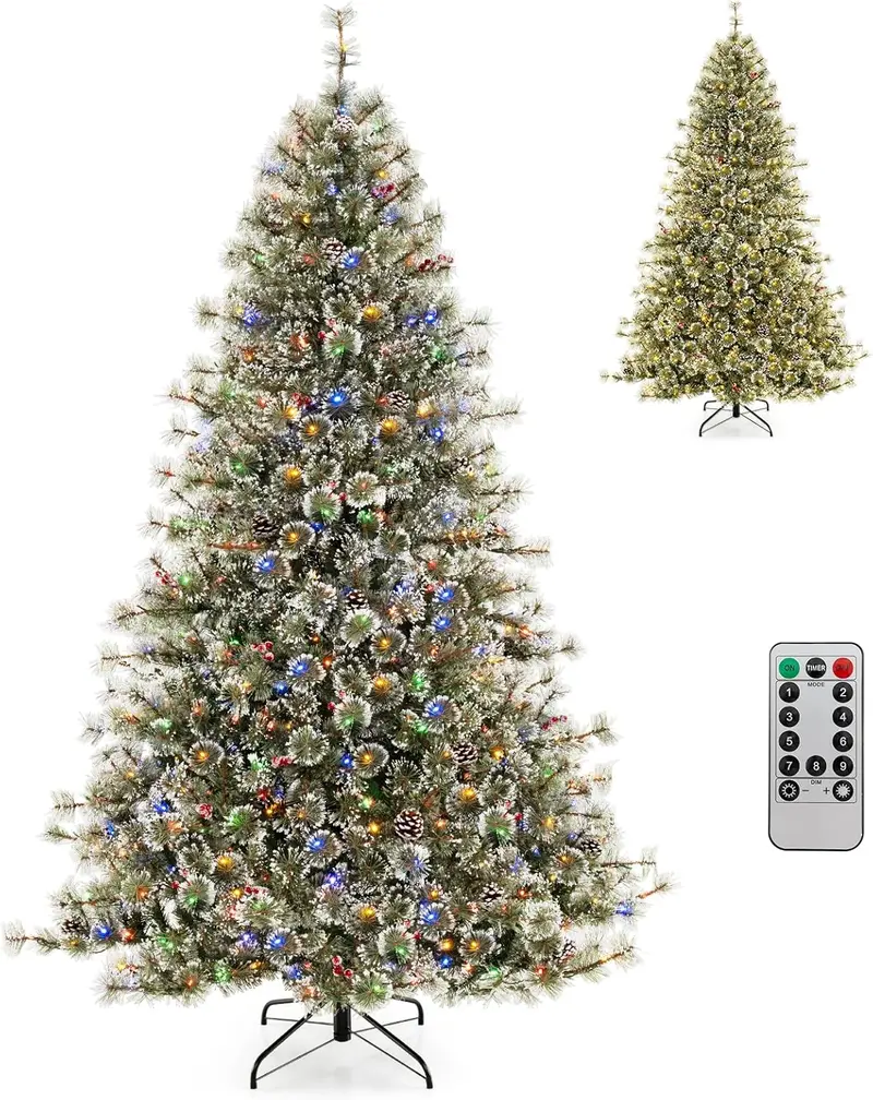 Pre-Lit Artificial Christmas Tree — Available in 6 ft, 7.5 ft, and 9 ft Heights with 360° Quick-Connect Power System