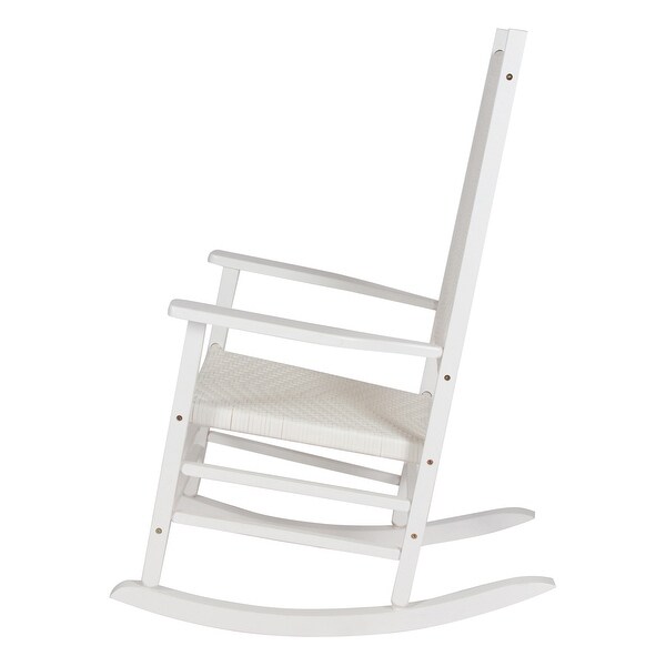 Hampton Genuine Hardwood Rocking Chair with WeatherResistant Woven Wicker Back (Set of 2)