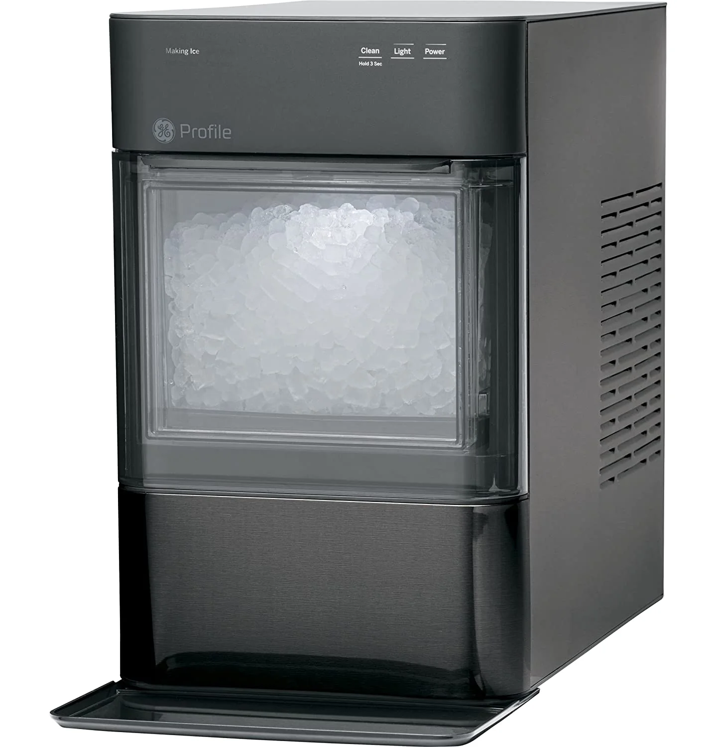 2026 Countertop Nugget Ice Maker | Ice Machine with WiFi Connectivity | Smart Home Kitchen Essentials | Black Stainless