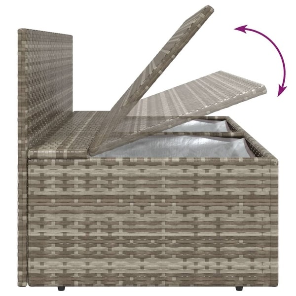 vidaXL 9 Piece Patio Lounge Set with Cushions Gray Poly Rattan