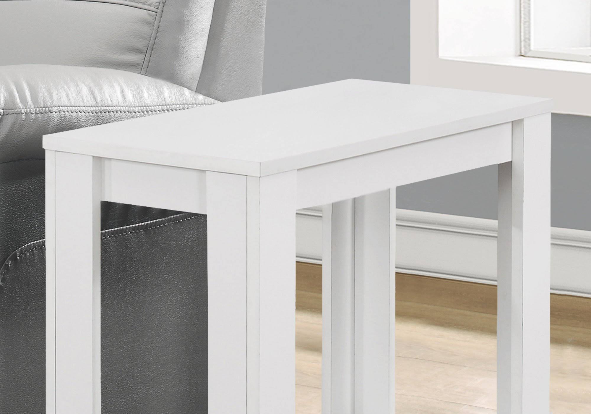 18.5x22 x 12x22 x 25x22 Grey Particle Board Laminate Metal Accent Table