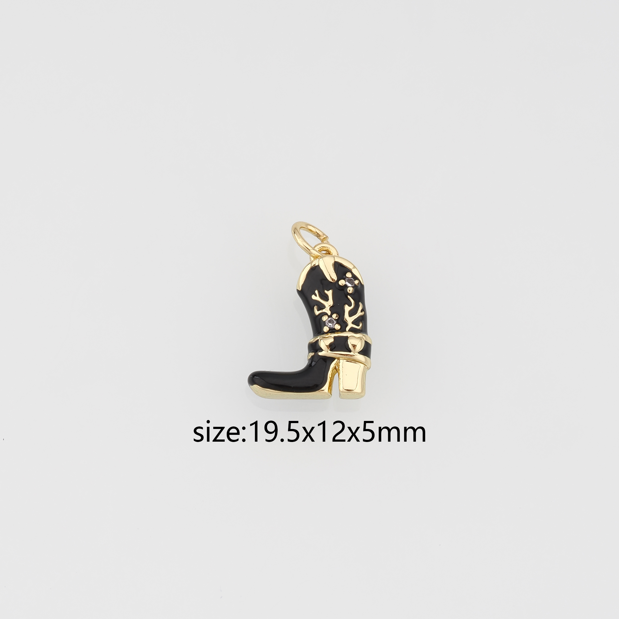 18K Gold Filled Cowboy Boots Pendant,Enamel Shoe Charm Earrings Necklace for DIY Jewelry Making Supply