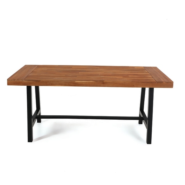2Piece Patio Wooden Dining Set,1 Wooden Table and 1 Wooden Bench