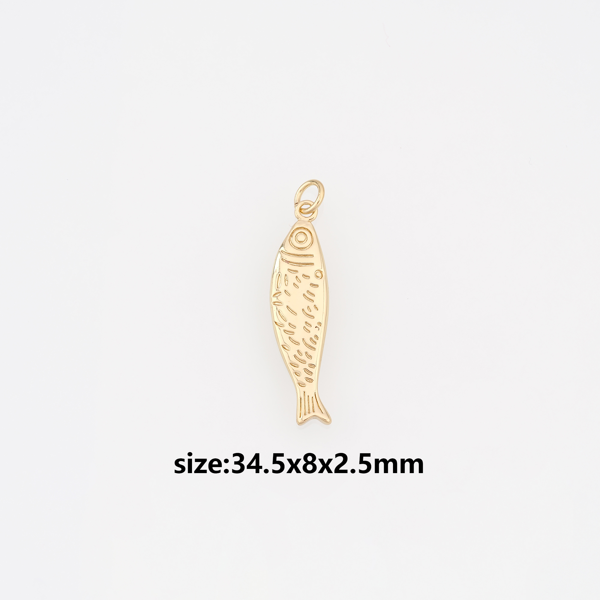 18K Gold Filled Fish Pendant,Ocean Charm Earrings Necklace for DIY Jewelry Making Supply
