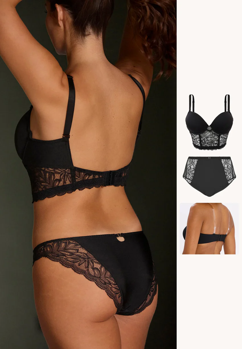 Ensemble Suzan Noir avec bretelles amovibles
