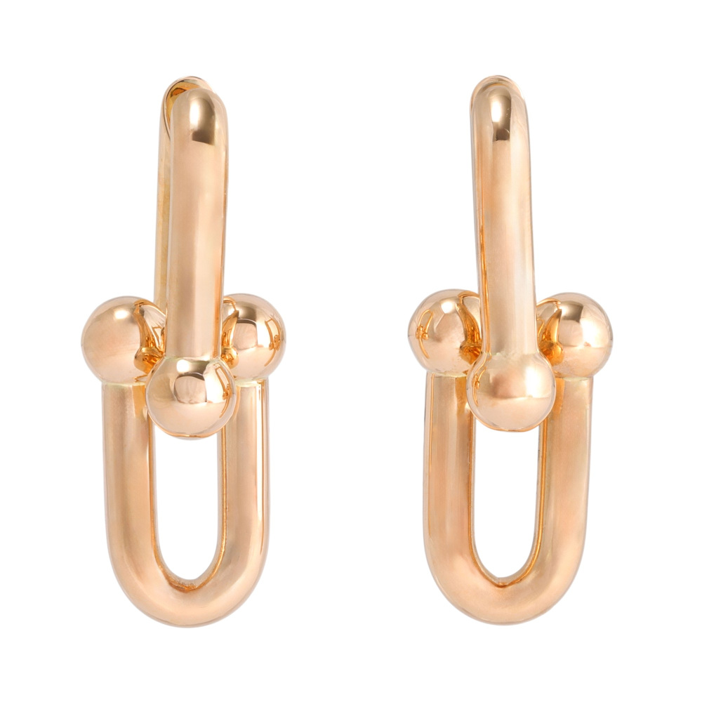 Tiffany & Co. Hardware Link Earrings 18K Rose Gold 73584582
