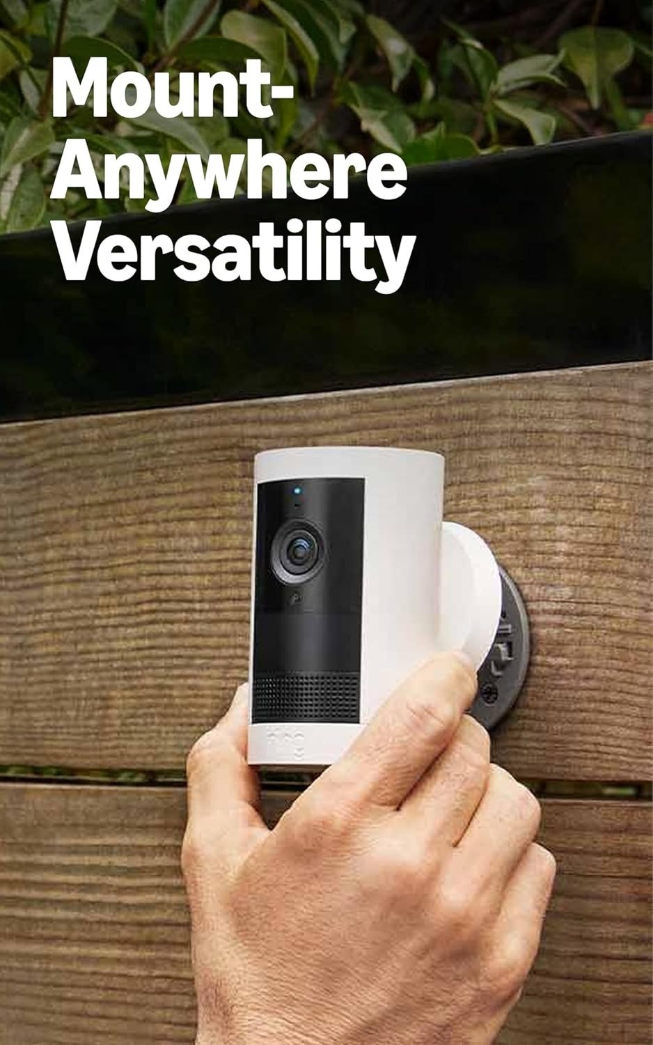 Outdoor Cam, Solar — Wide-Angle 2K Video, Low-Light Sight for full-color night vision, Mounting Versatility, White