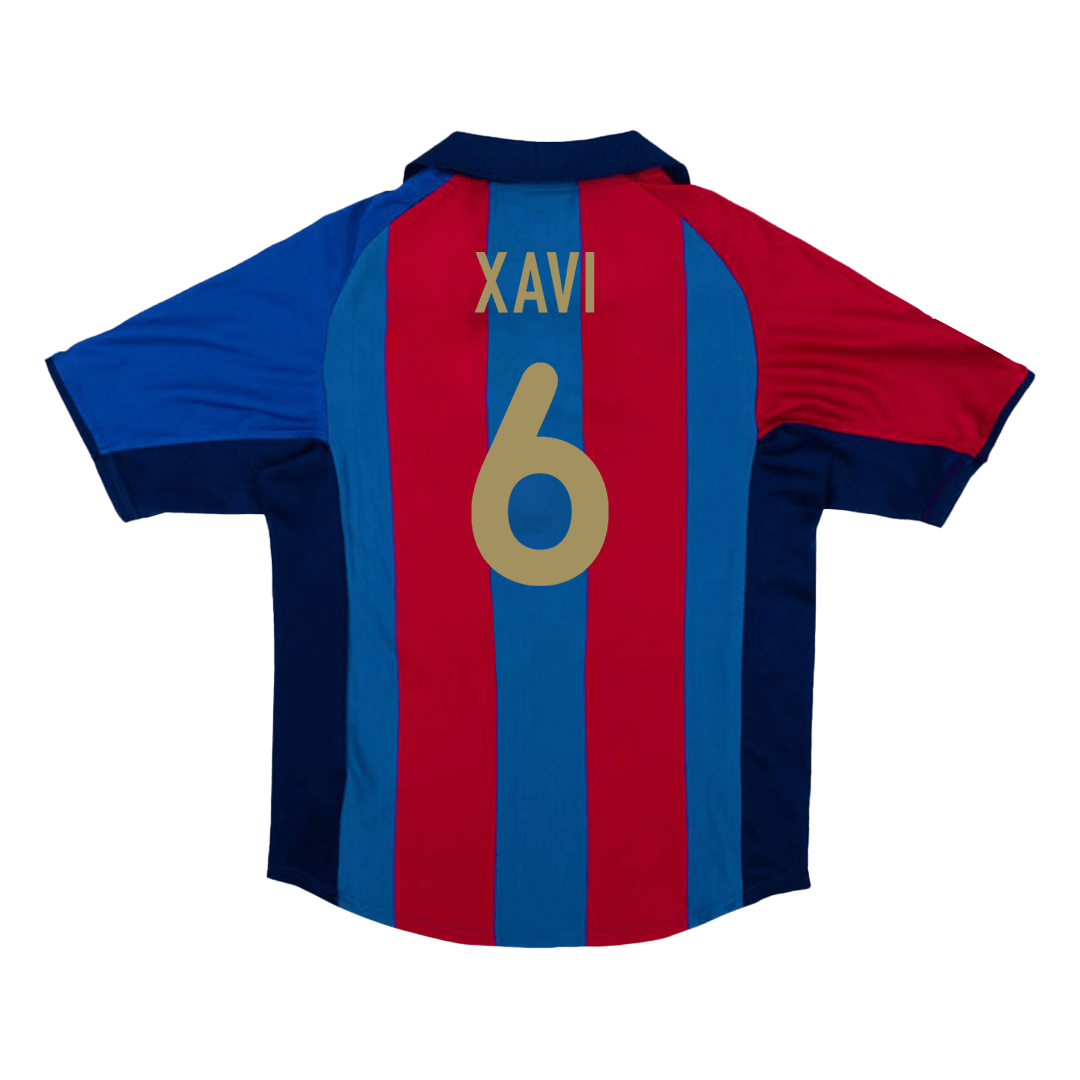 Retro Soccer Jersey XAVI #6 Barcelona Home 2001/02