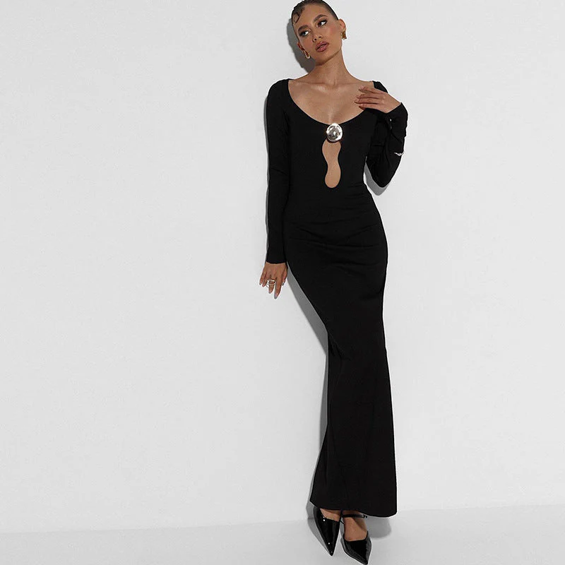 Elegant Mesh Bodycon Maxi DressClistos