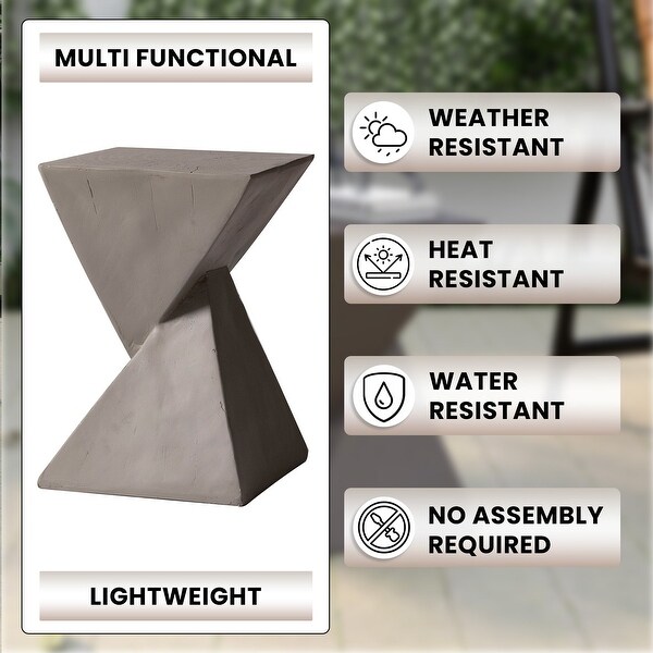 Modern Square Side Table in Fiberstone Glint Series by LeisureMod