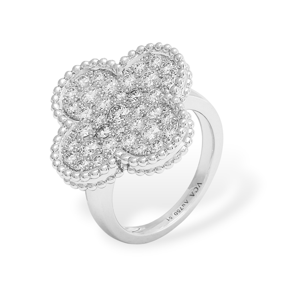 Van Cleef & Arpels Magic Alhambra Ring 18K White Gold Diamond VCARN9WU00