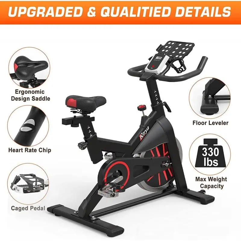 Upgraded Indoor Cycling Bike – Belt-Driven Stationary Exercise Bike with 35 lb Flywheel & Reinforced Frame