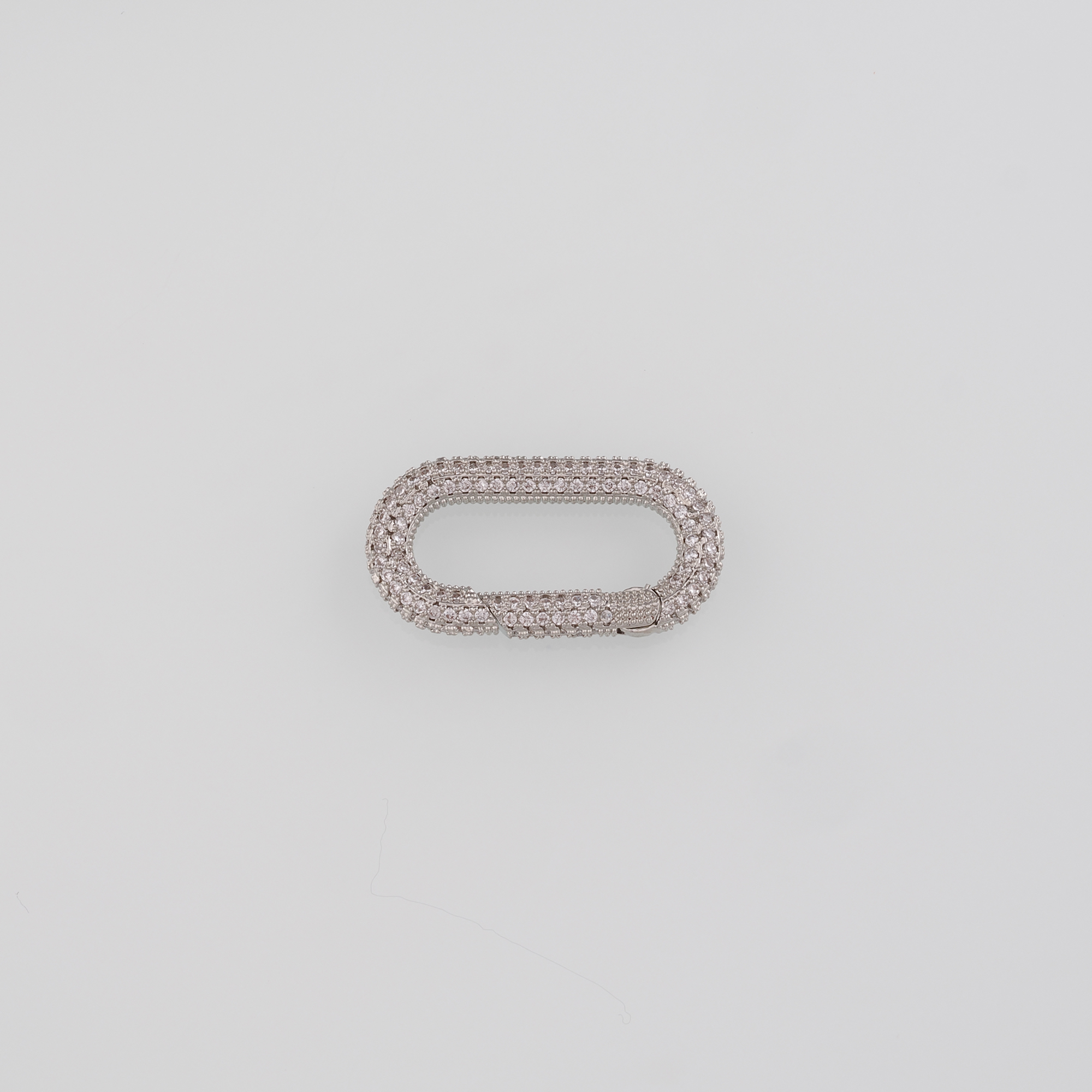 18K Gold Filled Oval Spring Clasp,CZ Micro Pave Push Gate Buckle Bracelet Necklace for DIY Jewelry Finding Necklace Bracelet