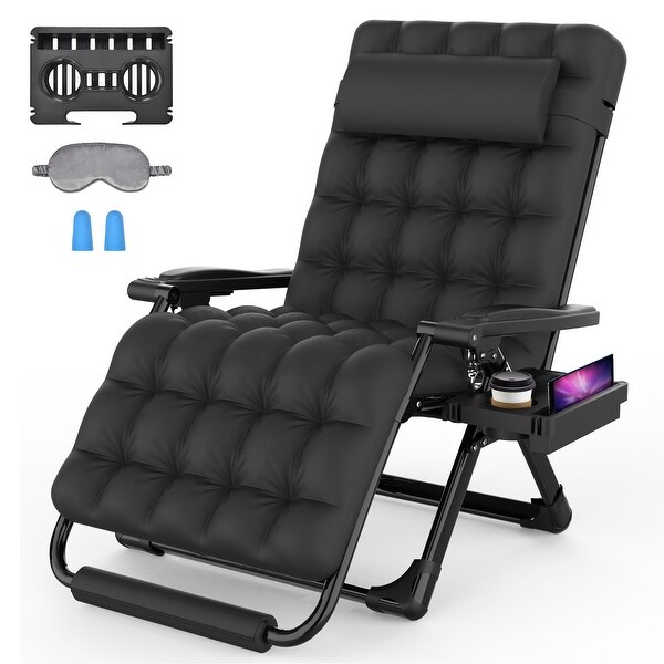 33In Patio Reclining Chaise Lounge with Removable Cushion