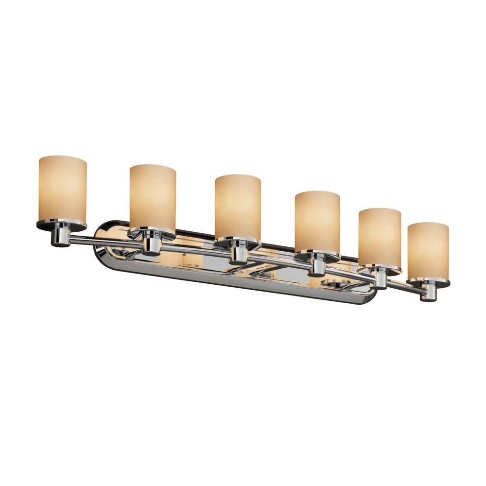 Justice Design FSN-8516-10-OPAL-DBRZ Fusion Rondo - 6 Light Bath Bar