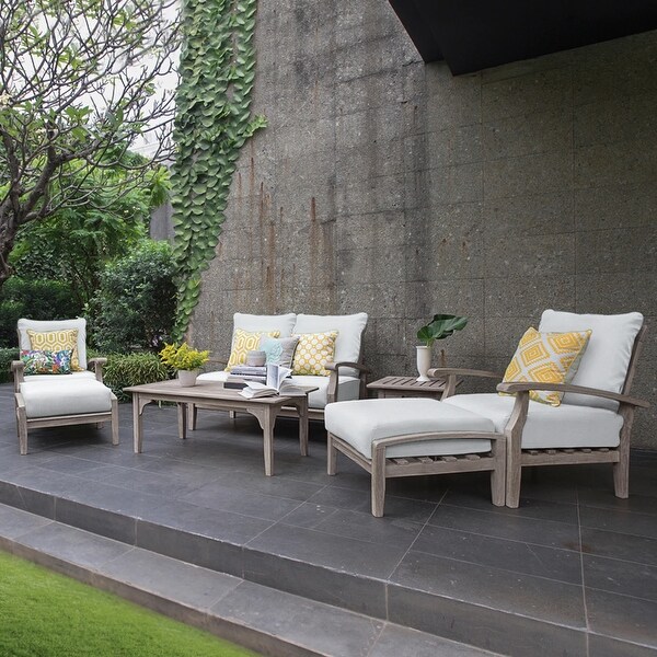 Cambridge Casual Venice Teak Patio Loveseat with Cushion