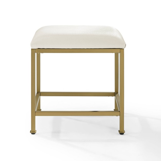 Aimee Vanity Stool Gold Crosley