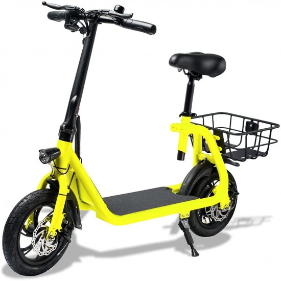 Light Weight Folding Electric Bike for Adult Electric Scooter with Seat for Adult EBike Mini Bicycles Electric Moped for Adult Commuter