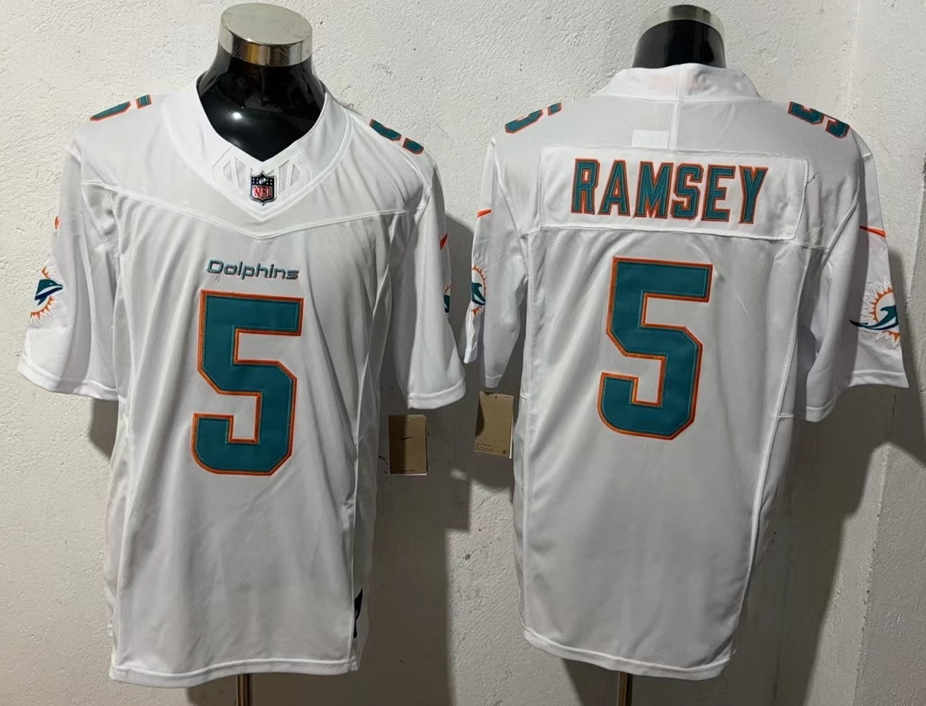 Men's Miami Dolphins Jalen Ramsey #5 White Game Jersey