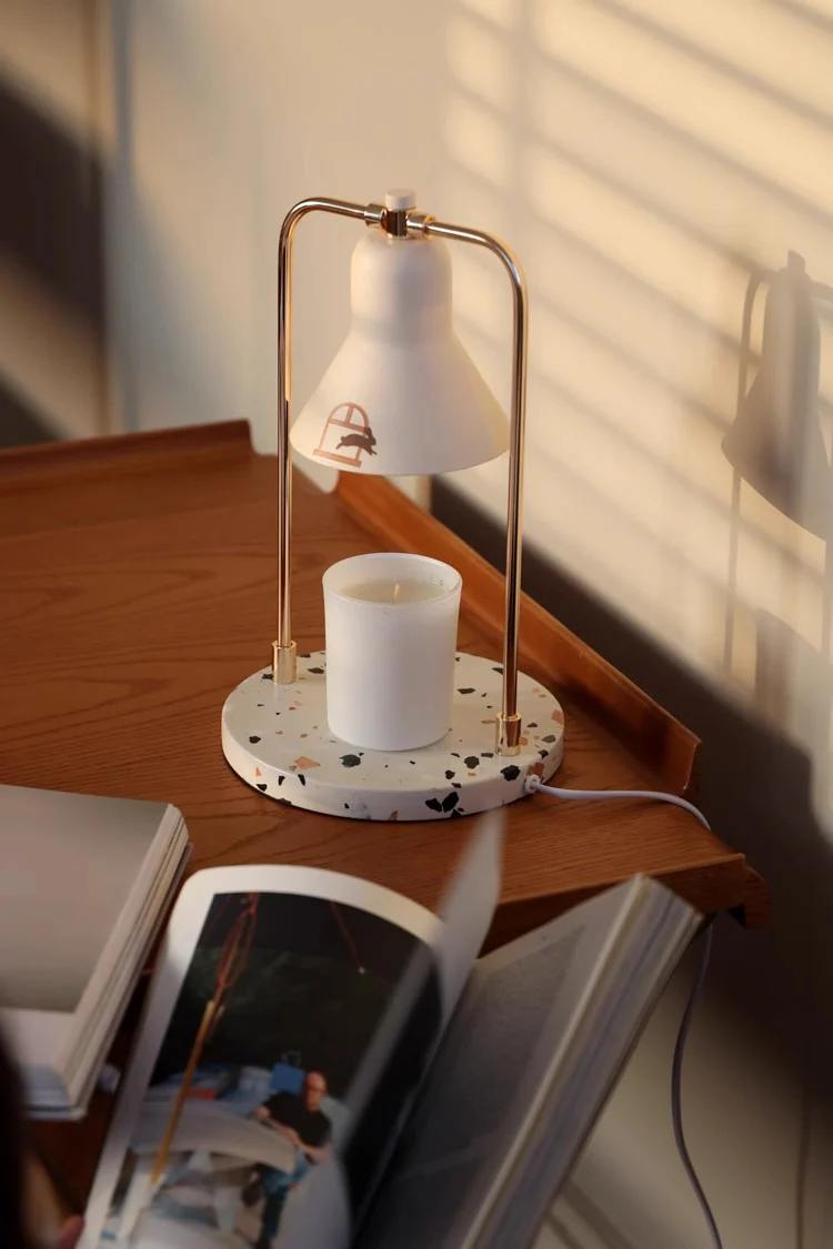 LA034 - Leaping Rabbit Wax Lamp / Dimmable! Heat adjustment! Fragrance control! Marble Aromatherapy Bedside Table Lamp Night Light