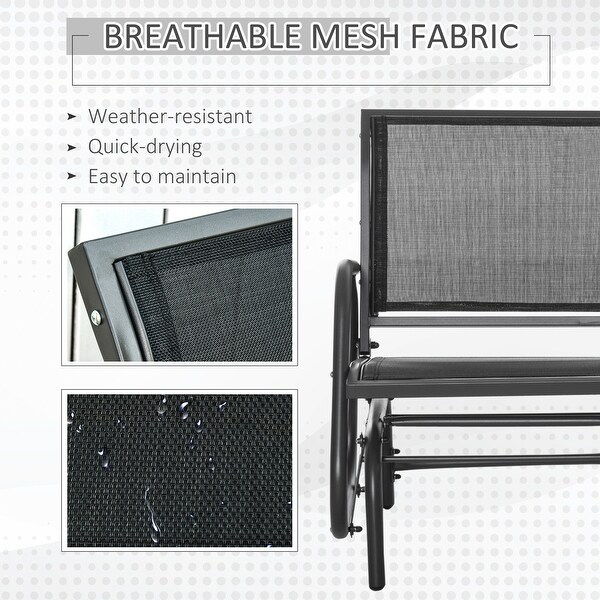 Outsunny Glider/Rocking Chair Set with Breathable Mesh Fabric,Curved Armrest