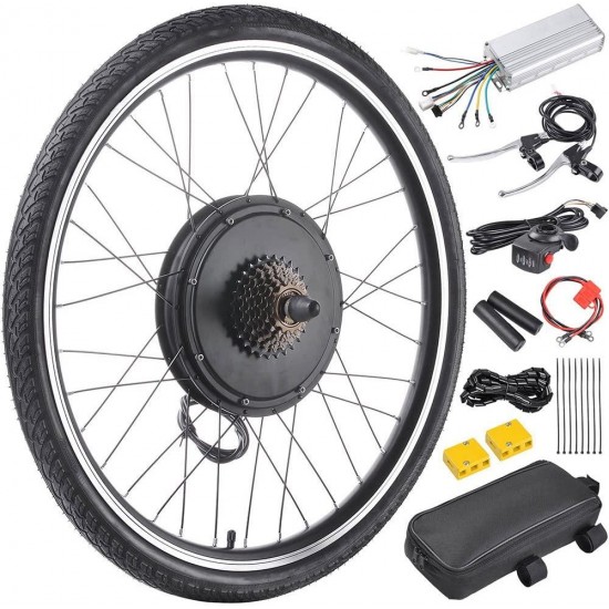 26″x1.75″ Rear Wheel 48V 1000W Electric Bicycle Motor Kit E-Bike Cycling Hub Conversion Dual Mode Controller