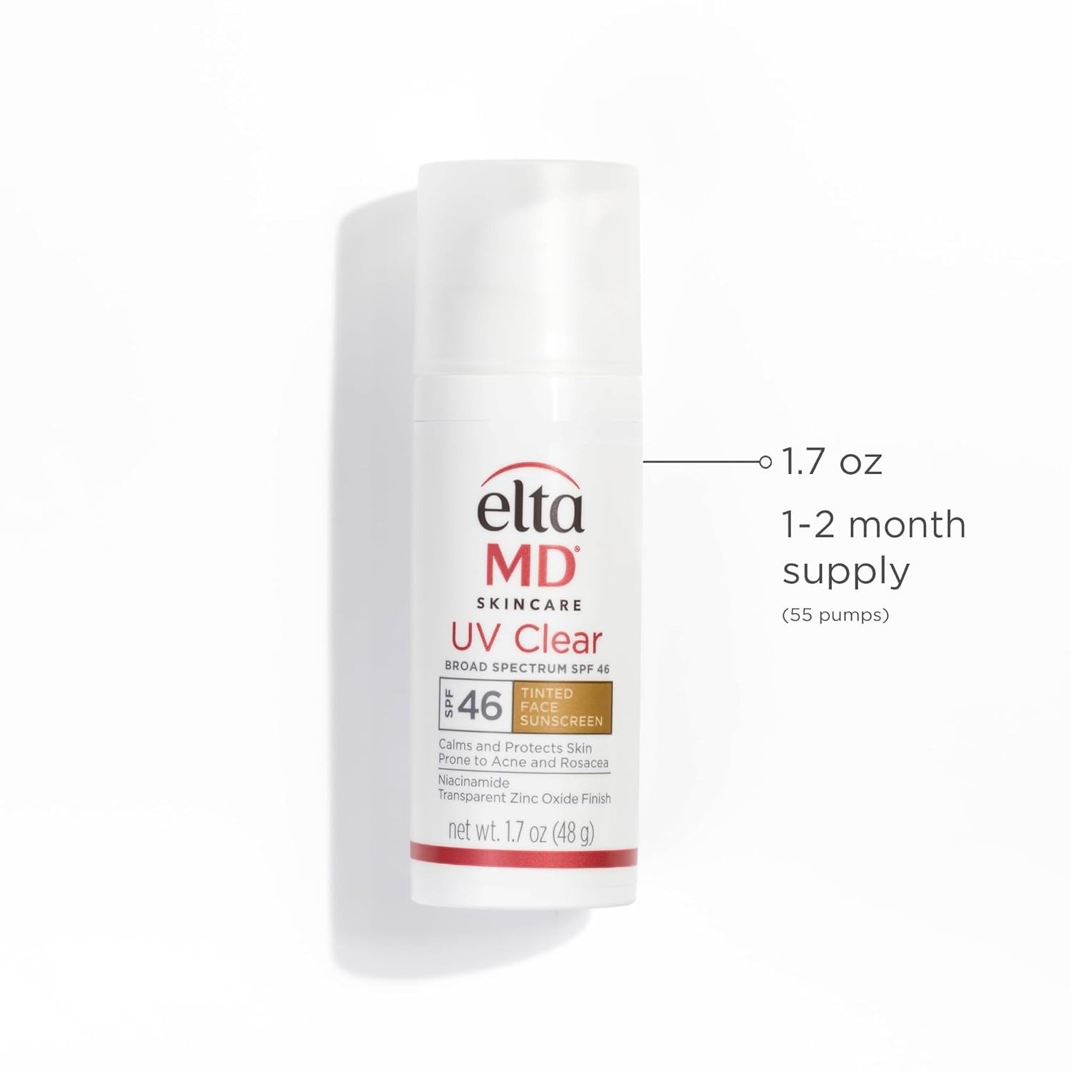 Face Sunscreen SPF 46, Oil-Free Sunscreen with Zinc Oxide, Dermatologist Recommended