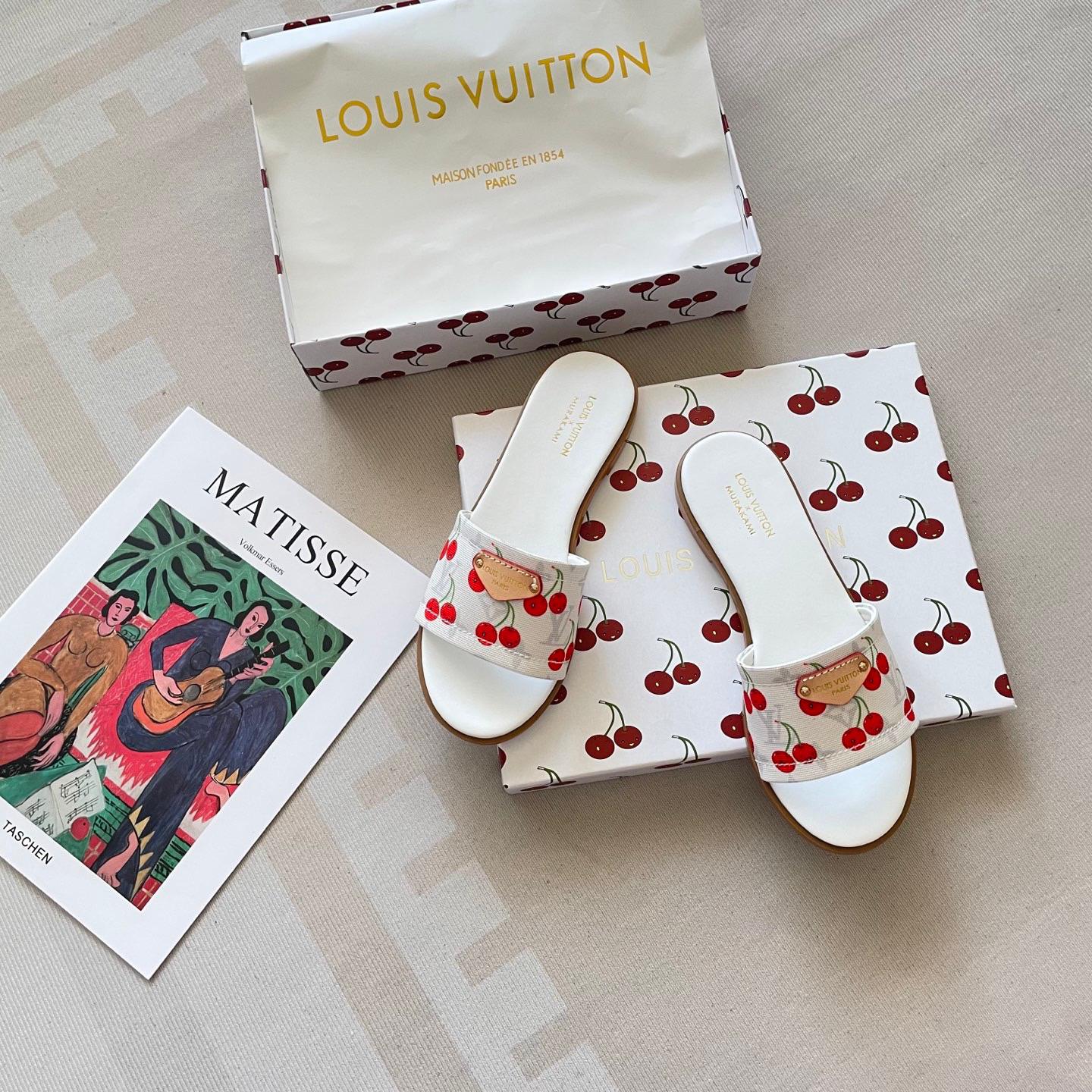 Louis Vuitton cherry slippers - cnluxepick