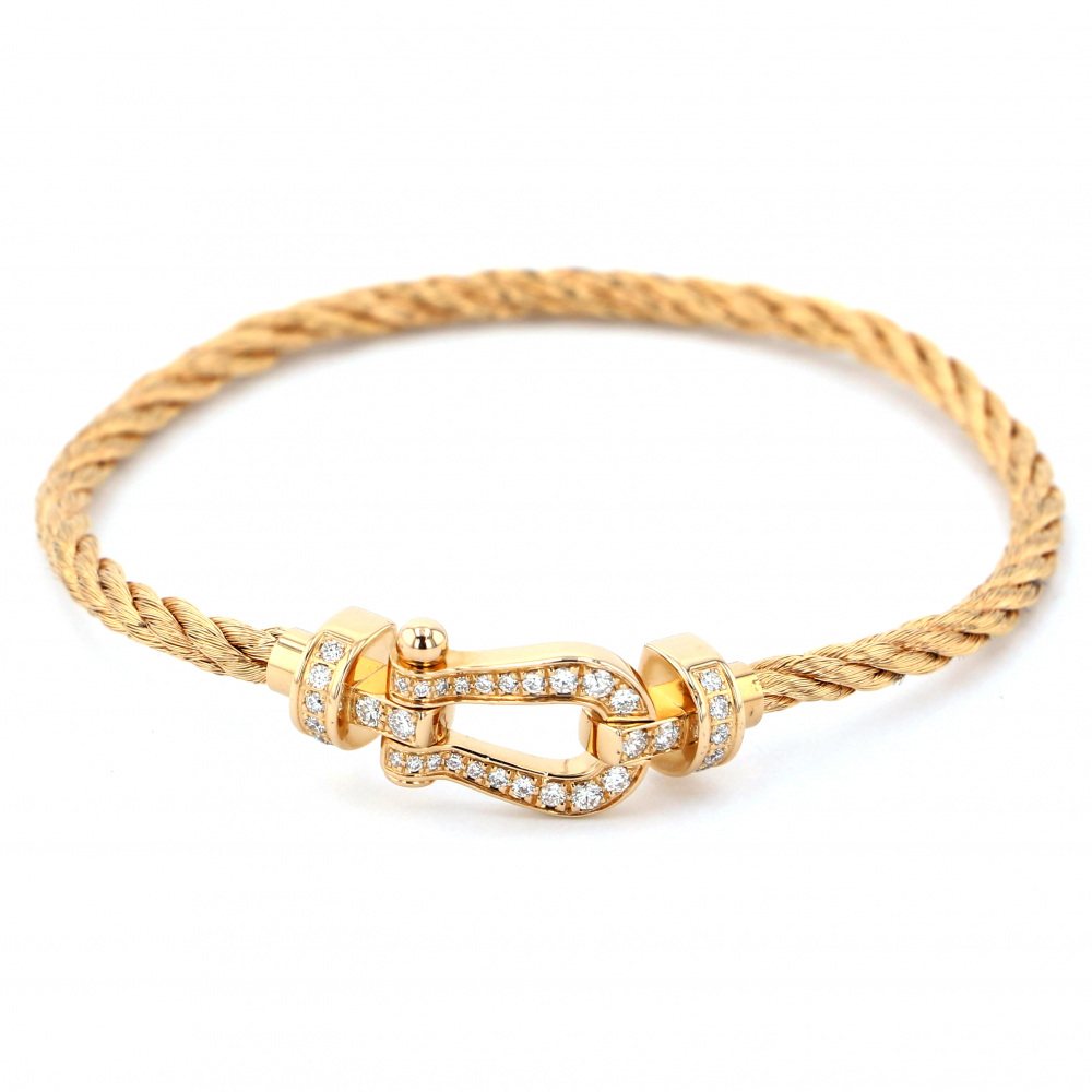 FRED Force 10 Mm Full Diamond Bracelet 18K Rose Gold