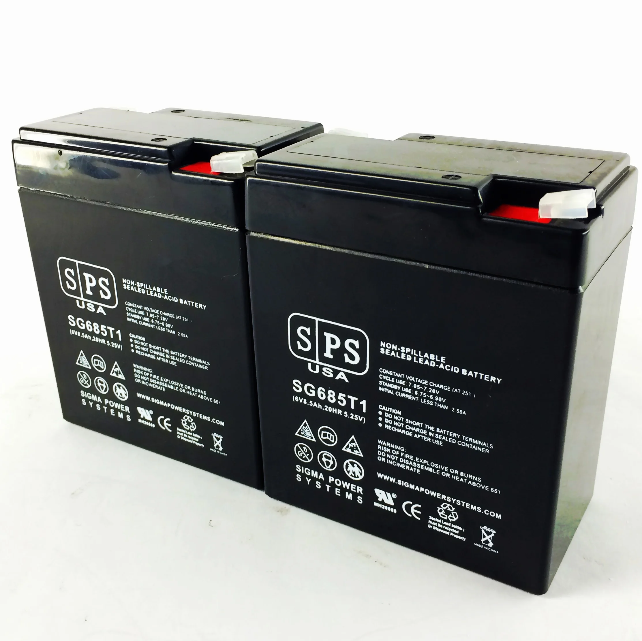 SPS Brand 6V 8.5Ah Replacement Battery (SG0685T1) for National Power Corporation GS026R3 (2 pack)