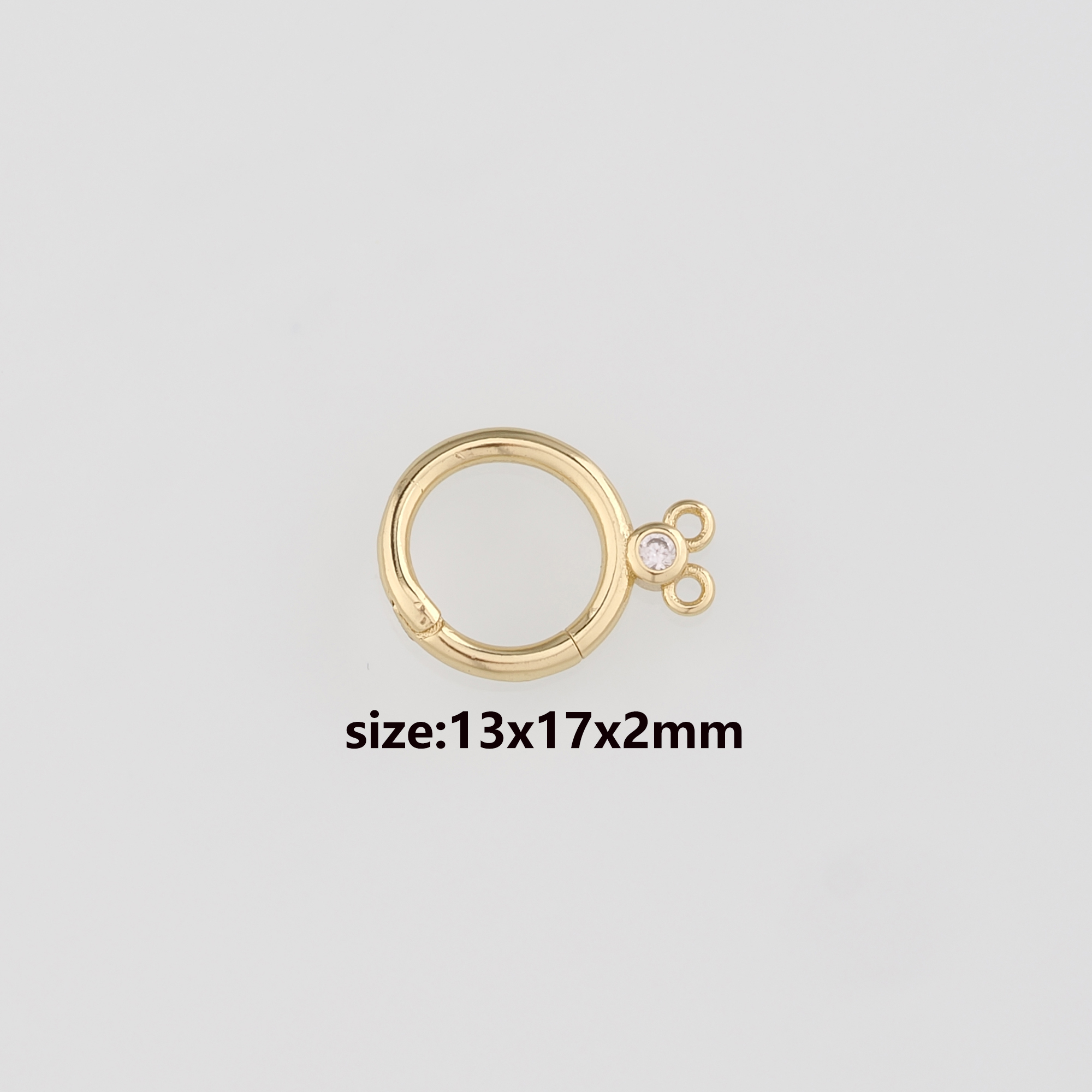 18K Gold Filled Round Spring Clasp,Push Gate Buckle Bracelet Necklace for DIY Jewelry Finding Necklace Bracelet